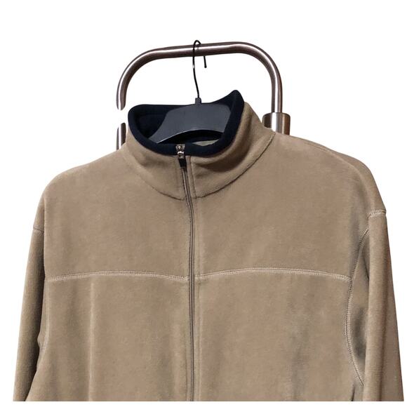 Mens Ivy Crew Fleece Coat Jacket Khaki Navy Zip Pockets Size M - Picture 4 of 8
